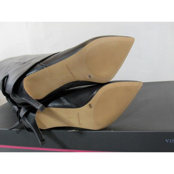 Vince Camuto Kammitie Size 9 Foldover Knotted Back Strap Tall Dress Boots Black - Picture 8 of 8